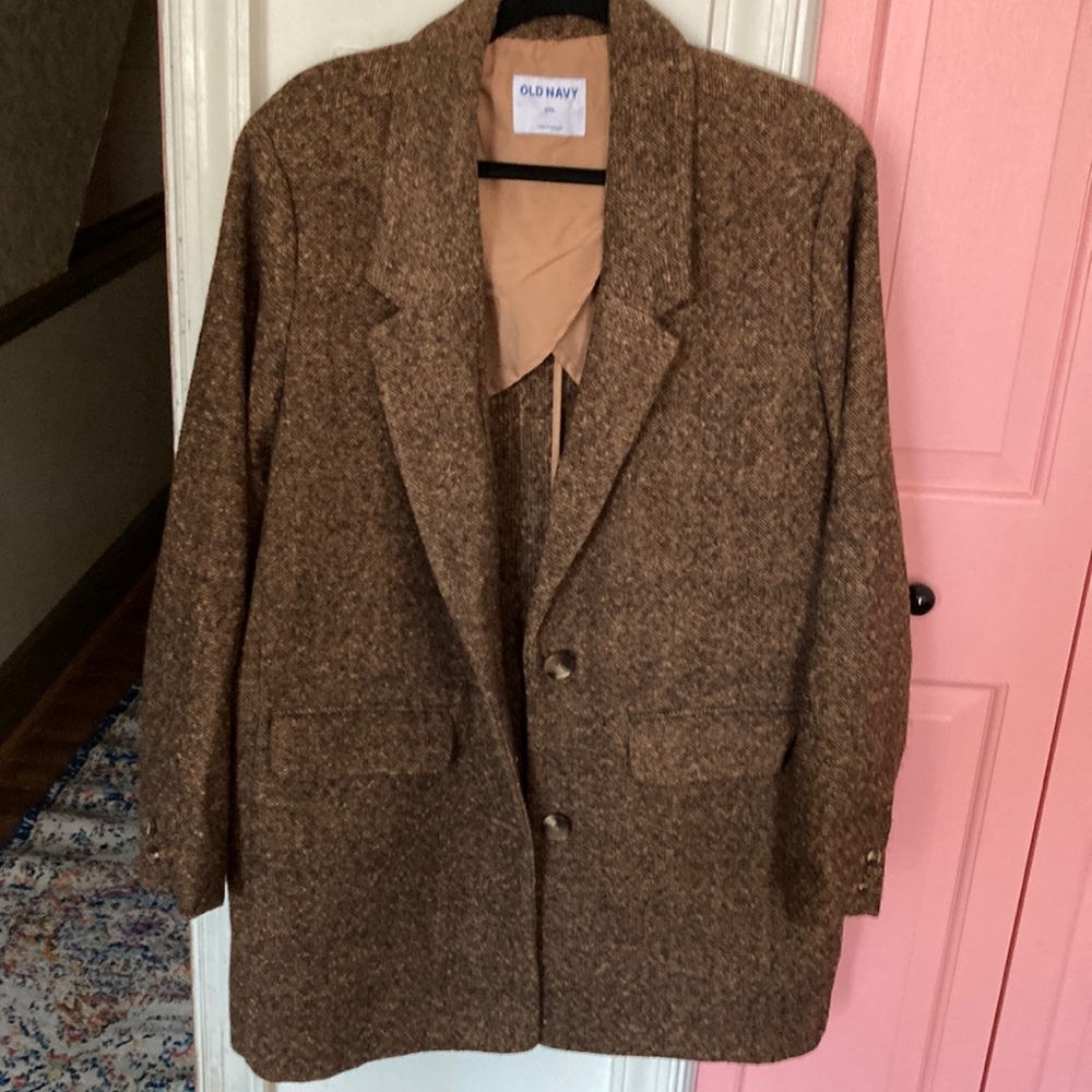 Brown tweed blazer.  Size XXL